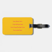 Hot Pink Orange Yellow Monogram Name Gift 2025 Gepäckanhänger (Rückseite horizontal)