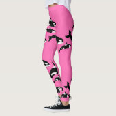 Hot Pink Orca Killer Whale Gemustert Leggings (Links)