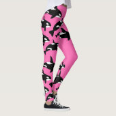Hot Pink Orca Killer Whale Gemustert Leggings (Rechts)