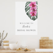 Hot Pink Orchids Brautparty Willkommen Poster (Küche)