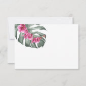 Hot Pink Orchids Tropical Wedding RSVP Karte (Rückseite)