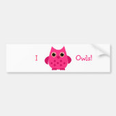 Hot Pink Owl Autoaufkleber (Vorne)