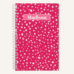 Hot Pink Painted Smudge Dots Personalisiert Notizblock