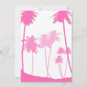 Hot Pink Palm Trees Tropical Wedding Einladung (Rückseite)