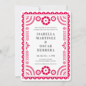 Hot Pink Papel Picado Inspiriert Einladung zur Hoc (Vorderseite)