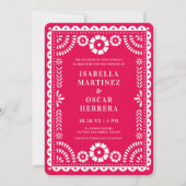 Hot Pink Papel Picado Inspiriert Einladung zur Hoc (Vorderseite)