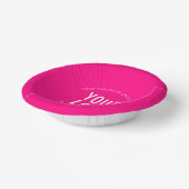 Hot Pink Paper Bowls Custom Printed Business Logo Pappteller (Gewinkelt)