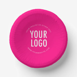 Hot Pink Paper Bowls Custom Printed Business Logo Pappteller