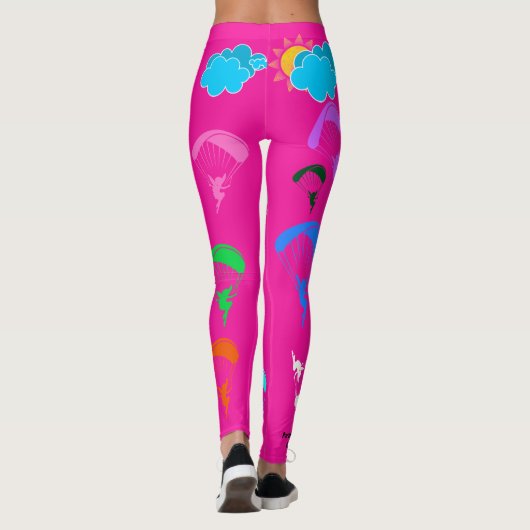 Hot Pink Paragliding Pixie Sonnenschein Leggings (Rückseite)