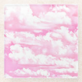 Hot Pink Pastellwolken Glasuntersetzer (Vorderseite)