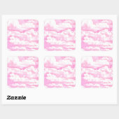 Hot Pink Pastellwolken Quadratischer Aufkleber (Blatt)