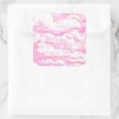 Hot Pink Pastellwolken Quadratischer Aufkleber (Tasche)