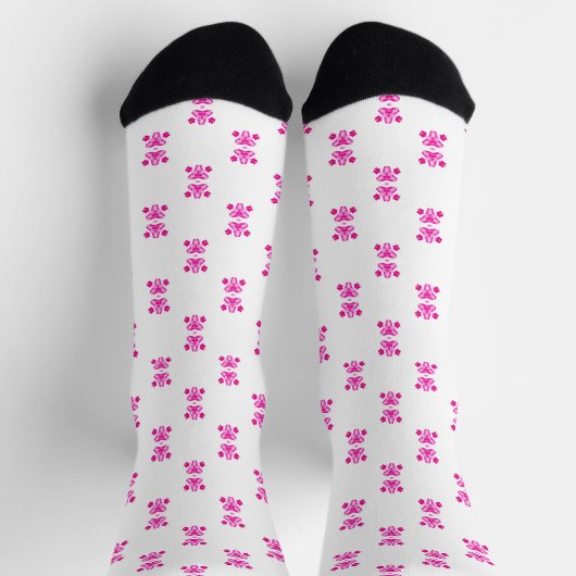 Hot Pink Pattern Socken (Oben)