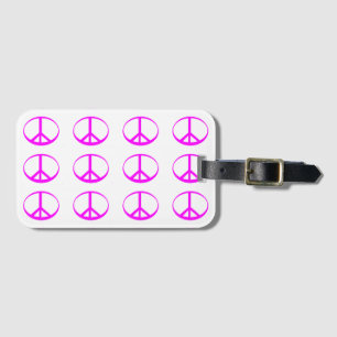 Hot Pink Peace Sign - Tag Gepäckanhänger
