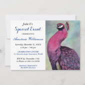 HOT PINK PEACOCK PARTY EREIGNIS INVITE EINLADUNG (Vorderseite)