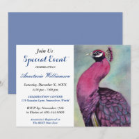 HOT PINK PEACOCK PARTY EREIGNIS INVITE
