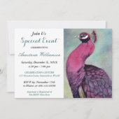HOT PINK PEACOCK PARTY EREIGNIS INVITE EINLADUNG (Vorderseite)