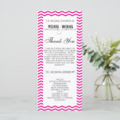 Hot Pink Perfect Zickzack/Zig Zag Hochzeitsprogram Programm (Stehend Vorderseite)