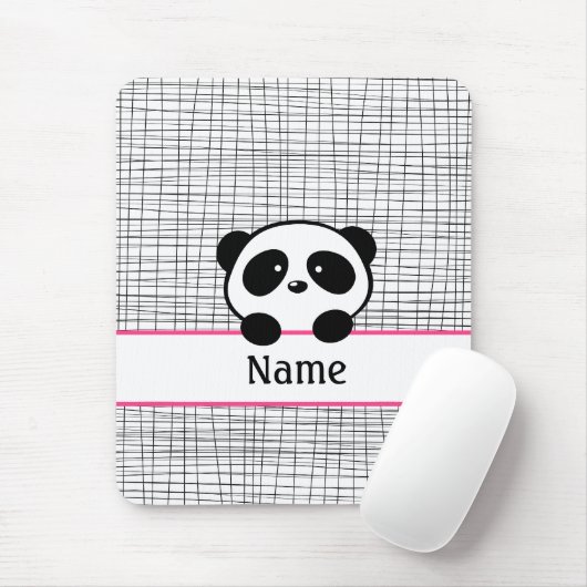 Hot Pink Personalisiert Panda Bären Mouse Pad Mousepad (Mit Mouse)