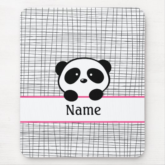 Hot Pink Personalisiert Panda Bären Mouse Pad Mousepad (Vorne)