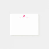 Hot Pink | Personalisierte Hinweise zum Herzinfark Post-it Klebezettel (Vorderseite)