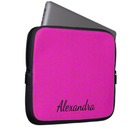 Hot Pink Personalized Laptop Sleeve (Vorne Rechts)