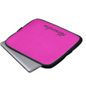Hot Pink Personalized  Laptop Sleeve (Vorne Knopf)