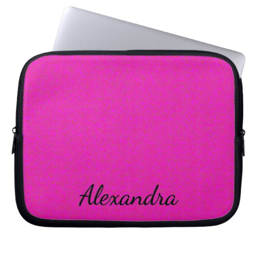Hot Pink Personalized  Laptop Sleeve (Vorderseite)