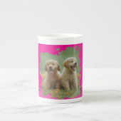 hot pink pets name elegant typography & photo porzellantasse (Vorderseite)