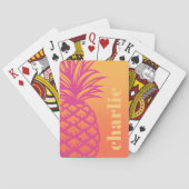 Hot pink pineapple orange yellow gradient retro spielkarten (Rückseite)