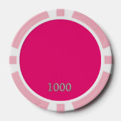Hot Pink Pink 1000 gestreifter Poker-Chip Pokerchips (Vorderseite)