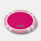 Hot Pink Pink 1000 gestreifter Poker-Chip Pokerchips (Einzeln)