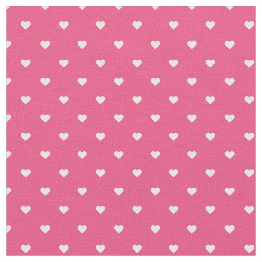 Hot Pink Polka Dot Herz Stoff (Nahaufnahme)