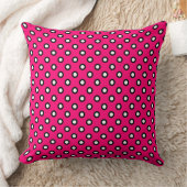 Hot Pink Polka Dot Outdoor Throw Kissen (Decke)