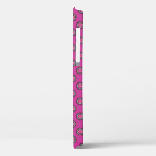 Hot Pink Polka Dot Pattern Case-Mate iPhone Hülle (Rückseite / Links)