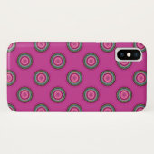 Hot Pink Polka Dot Pattern Case-Mate iPhone Hülle (Rückseite (Horizontal))