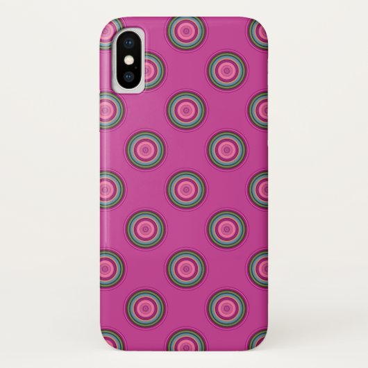 Hot Pink Polka Dot Pattern Case-Mate iPhone Hülle (Rückseite)