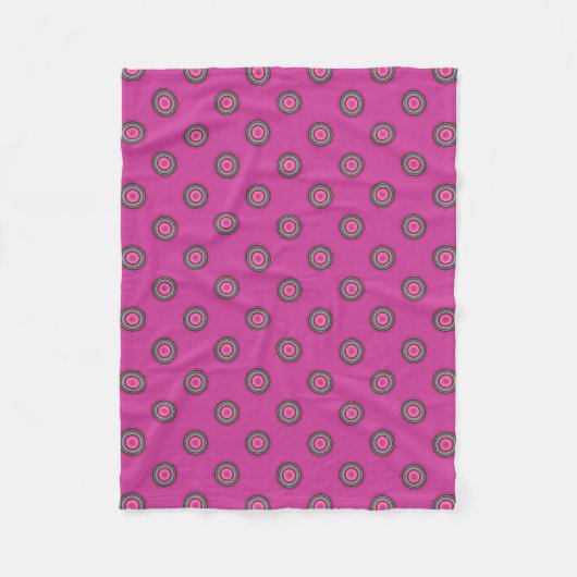 Hot Pink Polka Dot Pattern Fleecedecke (Vorderseite)
