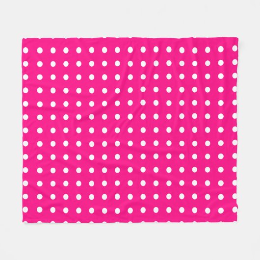 Hot Pink Polka Dot Pattern Fleecedecke (Vorderseite (Horizontal))