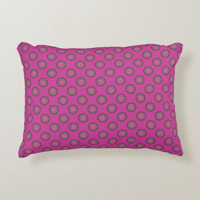 Hot Pink Polka Dot Pattern Zierkissen (Vorderseite)