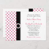 Hot Pink Polka Dot Wedding Einladung (Vorne/Hinten)