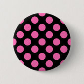 Hot Pink Polka Dots Button (Vorderseite)