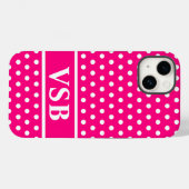 Hot Pink Polka Dots Case-Mate iPhone Hülle (Rückseite (Horizontal))
