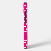 Hot Pink Polka Dots Case-Mate iPhone Hülle (Rückseite / Links)