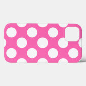 Hot Pink Polka Dots Case-Mate iPhone Hülle (Rückseite (Horizontal))