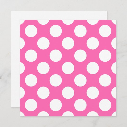 Hot Pink Polka Dots Einladung (Vorne/Hinten)
