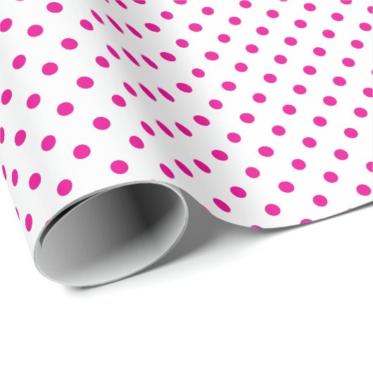 Hot Pink Polka Dots Geschenkpapier (Rolleneckpunkt)