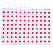 Hot Pink Polka Dots Große Geschenktüte (Rückseite)