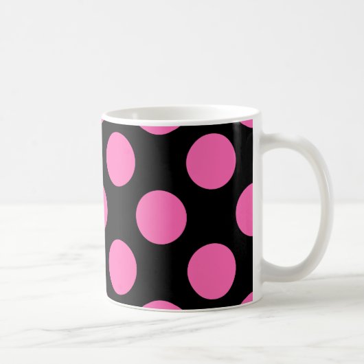 Hot Pink Polka Dots Kaffeetasse (Rechts)