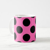 Hot Pink Polka Dots Kaffeetasse (Vorderseite Links)